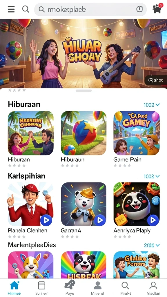 idagame - Tampilan antarmuka pengguna yang intuitif dan menarik.